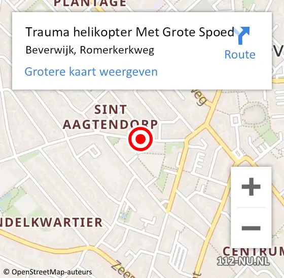 Locatie op kaart van de 112 melding: Trauma helikopter Met Grote Spoed Naar Beverwijk, Romerkerkweg op 13 augustus 2024 01:29