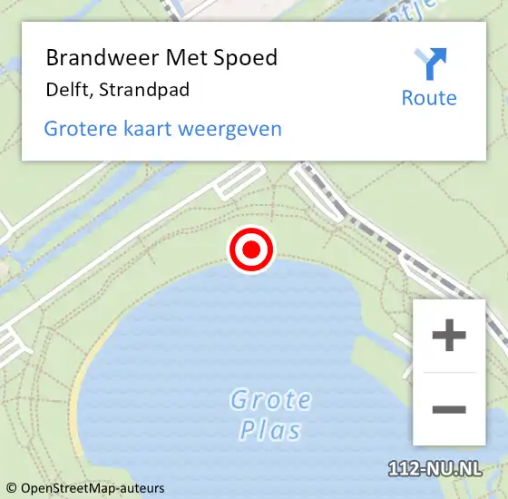 Locatie op kaart van de 112 melding: Brandweer Met Spoed Naar Delft, Strandpad op 13 augustus 2024 02:07