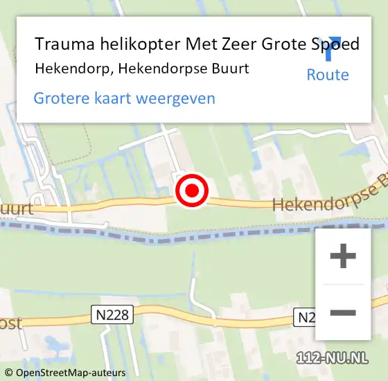 Locatie op kaart van de 112 melding: Trauma helikopter Met Zeer Grote Spoed Naar Hekendorp, Hekendorpse Buurt op 13 augustus 2024 03:17