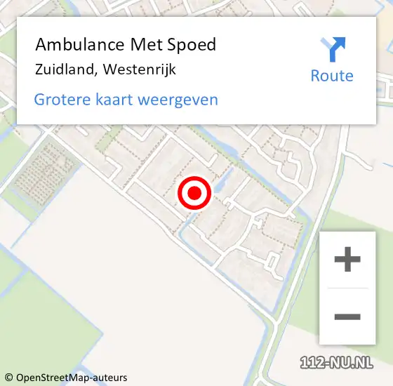 Locatie op kaart van de 112 melding: Ambulance Met Spoed Naar Zuidland, Westenrijk op 13 augustus 2024 05:48