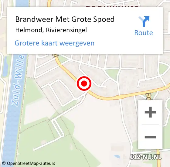 Locatie op kaart van de 112 melding: Brandweer Met Grote Spoed Naar Helmond, Rivierensingel op 13 augustus 2024 05:50