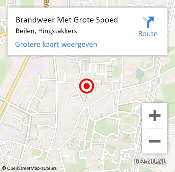 Locatie op kaart van de 112 melding: Brandweer Met Grote Spoed Naar Beilen, Hingstakkers op 13 augustus 2024 06:36