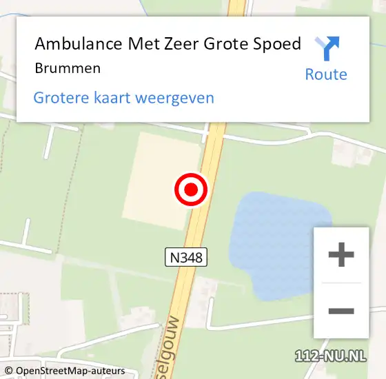 Locatie op kaart van de 112 melding: Ambulance Met Zeer Grote Spoed Naar Brummen op 13 augustus 2024 06:36