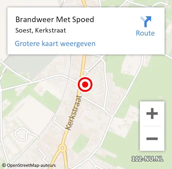 Locatie op kaart van de 112 melding: Brandweer Met Spoed Naar Soest, Kerkstraat op 13 augustus 2024 07:26