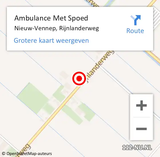 Locatie op kaart van de 112 melding: Ambulance Met Spoed Naar Nieuw-Vennep, Rijnlanderweg op 13 augustus 2024 08:38