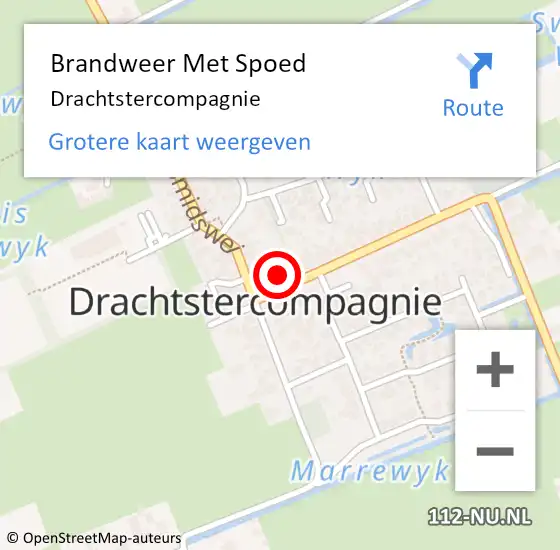 Locatie op kaart van de 112 melding: Brandweer Met Spoed Naar Drachtstercompagnie op 13 augustus 2024 09:40