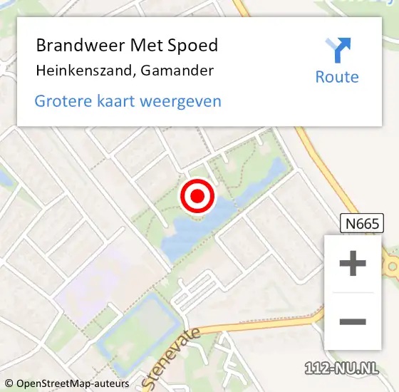 Locatie op kaart van de 112 melding: Brandweer Met Spoed Naar Heinkenszand, Gamander op 13 augustus 2024 09:45