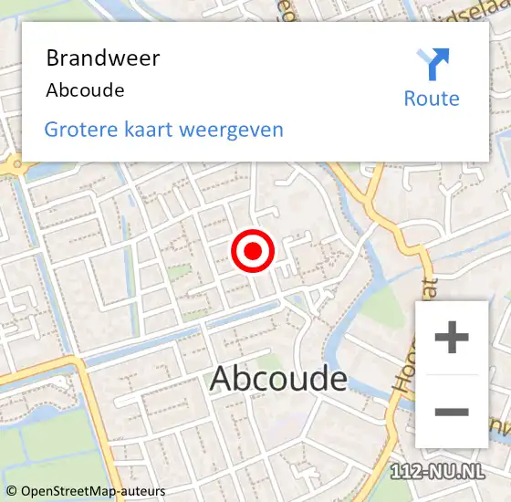 Locatie op kaart van de 112 melding: Brandweer Abcoude op 13 augustus 2024 09:54