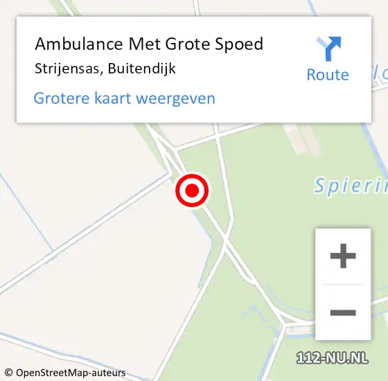 Locatie op kaart van de 112 melding: Ambulance Met Grote Spoed Naar Strijensas, Buitendijk op 13 augustus 2024 10:01