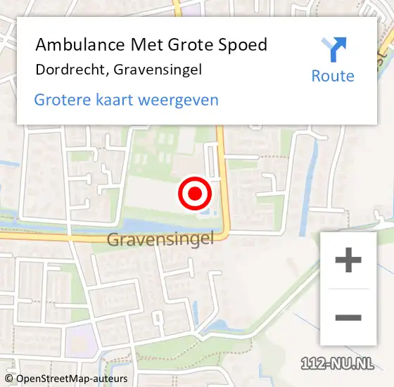 Locatie op kaart van de 112 melding: Ambulance Met Grote Spoed Naar Dordrecht, Gravensingel op 13 augustus 2024 10:02