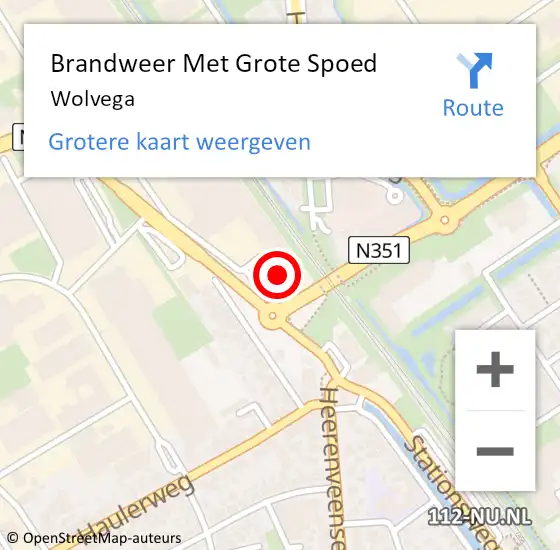 Locatie op kaart van de 112 melding: Brandweer Met Grote Spoed Naar Wolvega op 13 augustus 2024 10:18