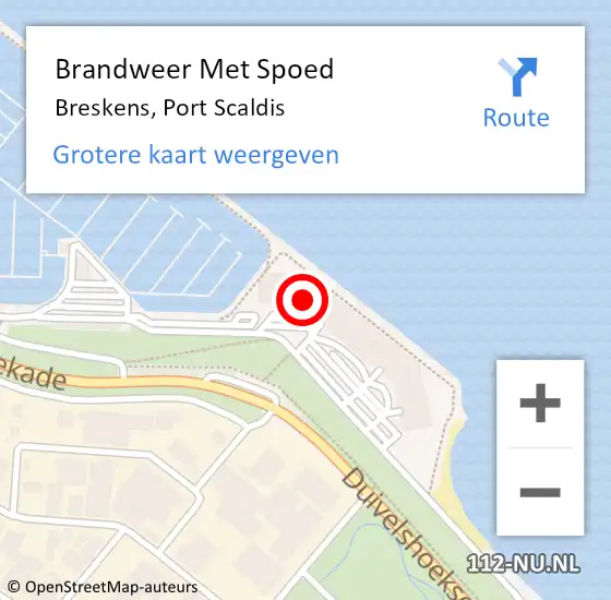 Locatie op kaart van de 112 melding: Brandweer Met Spoed Naar Breskens, Port Scaldis op 13 augustus 2024 11:01