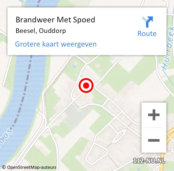 Locatie op kaart van de 112 melding: Brandweer Met Spoed Naar Beesel, Ouddorp op 13 augustus 2024 11:27