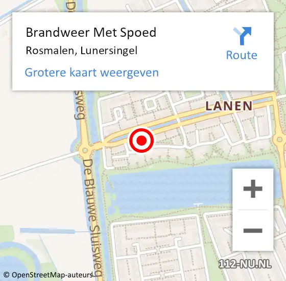 Locatie op kaart van de 112 melding: Brandweer Met Spoed Naar Rosmalen, Lunersingel op 13 augustus 2024 11:44