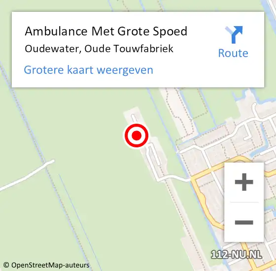 Locatie op kaart van de 112 melding: Ambulance Met Grote Spoed Naar Oudewater, Oude Touwfabriek op 13 augustus 2024 12:24