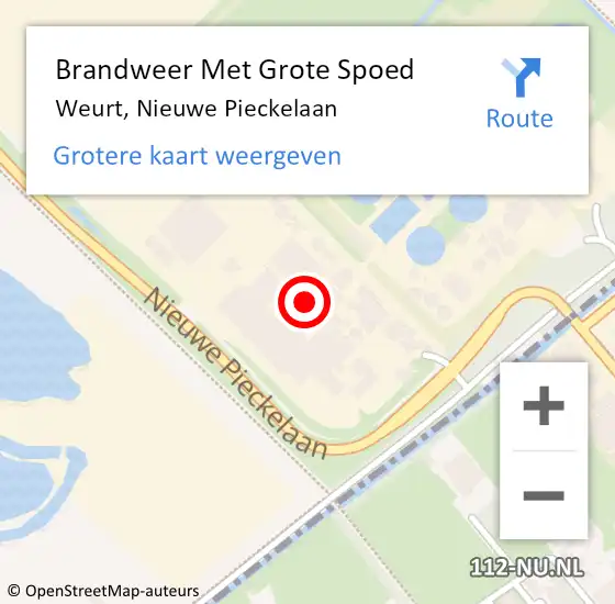 Locatie op kaart van de 112 melding: Brandweer Met Grote Spoed Naar Weurt, Nieuwe Pieckelaan op 13 augustus 2024 12:25