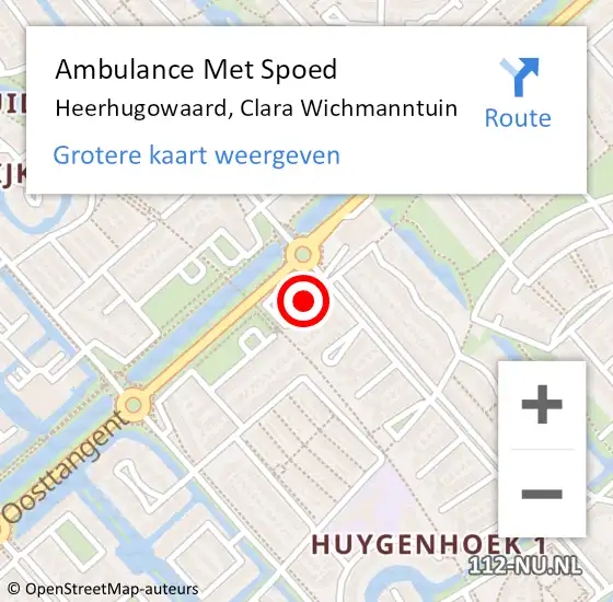 Locatie op kaart van de 112 melding: Ambulance Met Spoed Naar Heerhugowaard, Clara Wichmanntuin op 13 augustus 2024 12:41