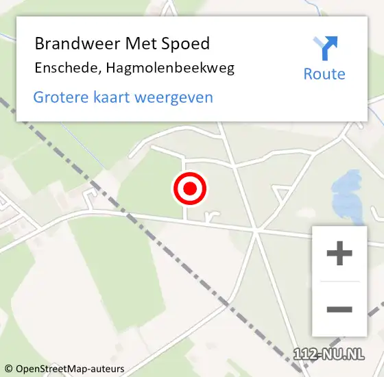 Locatie op kaart van de 112 melding: Brandweer Met Spoed Naar Enschede, Hagmolenbeekweg op 13 augustus 2024 12:45