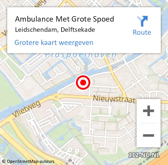 Locatie op kaart van de 112 melding: Ambulance Met Grote Spoed Naar Leidschendam, Delftsekade op 13 augustus 2024 13:02