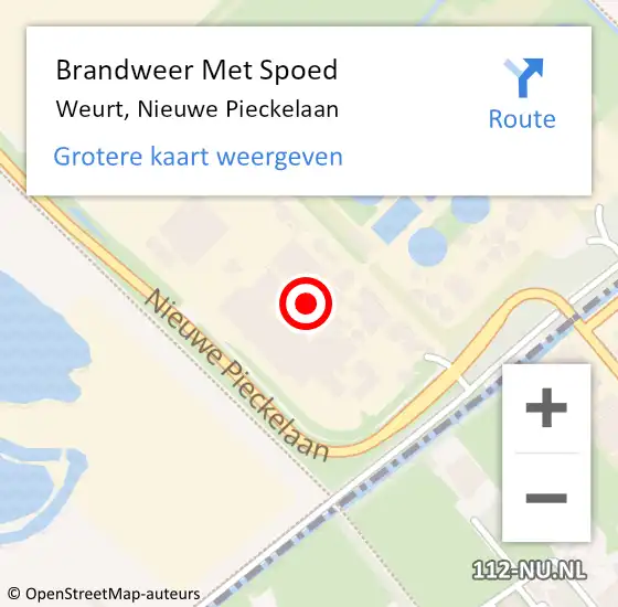 Locatie op kaart van de 112 melding: Brandweer Met Spoed Naar Weurt, Nieuwe Pieckelaan op 13 augustus 2024 13:56