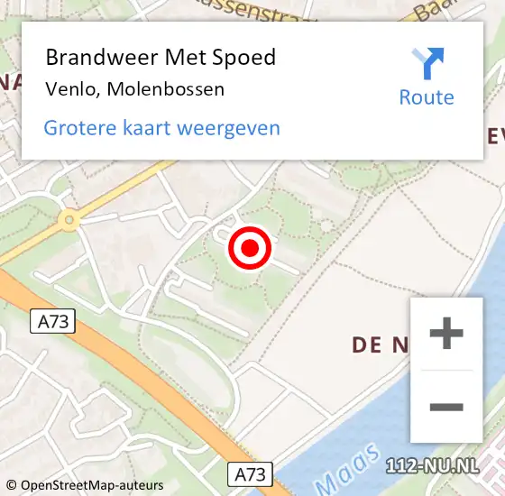 Locatie op kaart van de 112 melding: Brandweer Met Spoed Naar Venlo, Molenbossen op 13 augustus 2024 14:09