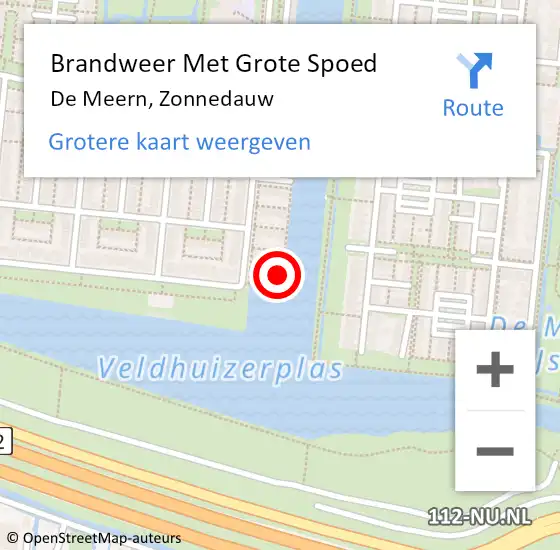 Locatie op kaart van de 112 melding: Brandweer Met Grote Spoed Naar De Meern, Zonnedauw op 13 augustus 2024 14:12