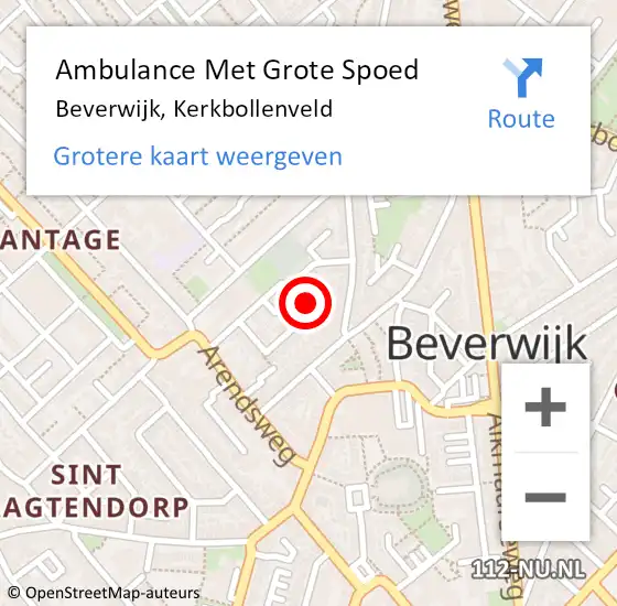 Locatie op kaart van de 112 melding: Ambulance Met Grote Spoed Naar Beverwijk, Kerkbollenveld op 13 augustus 2024 14:14