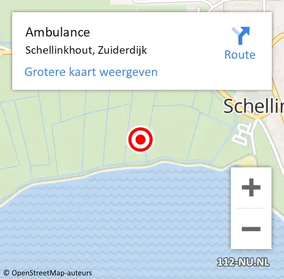 Locatie op kaart van de 112 melding: Ambulance Schellinkhout, Zuiderdijk op 13 augustus 2024 15:08