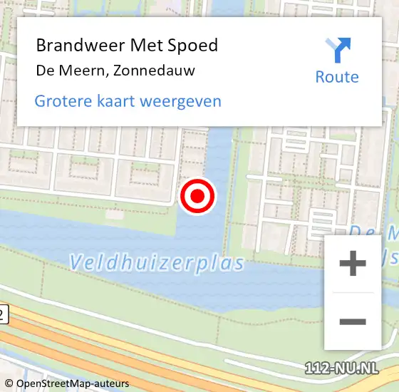 Locatie op kaart van de 112 melding: Brandweer Met Spoed Naar De Meern, Zonnedauw op 13 augustus 2024 15:08