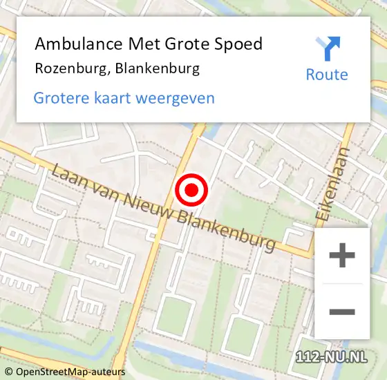 Locatie op kaart van de 112 melding: Ambulance Met Grote Spoed Naar Rozenburg, Blankenburg op 13 augustus 2024 15:24