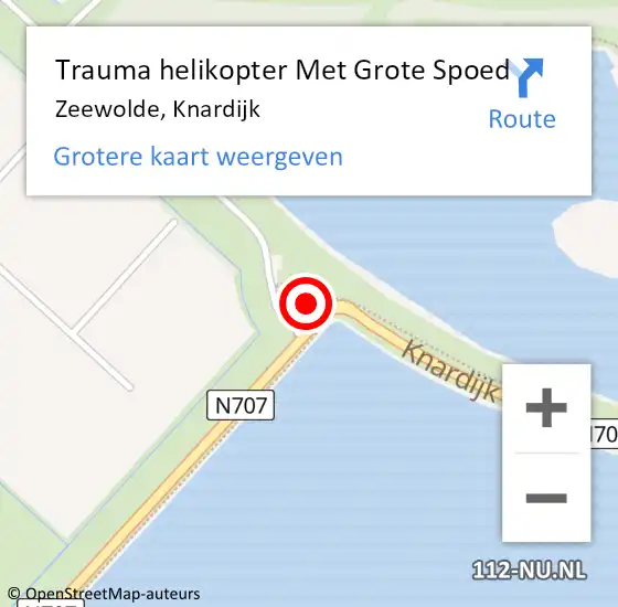 Locatie op kaart van de 112 melding: Trauma helikopter Met Grote Spoed Naar Zeewolde, Knardijk op 13 augustus 2024 15:41