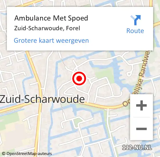 Locatie op kaart van de 112 melding: Ambulance Met Spoed Naar Zuid-Scharwoude, Forel op 13 augustus 2024 16:01