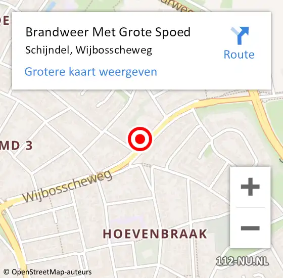 Locatie op kaart van de 112 melding: Brandweer Met Grote Spoed Naar Schijndel, Wijbosscheweg op 13 augustus 2024 16:23