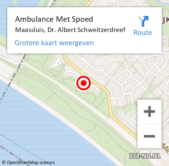 Locatie op kaart van de 112 melding: Ambulance Met Spoed Naar Maassluis, Dr. Albert Schweitzerdreef op 13 augustus 2024 17:29