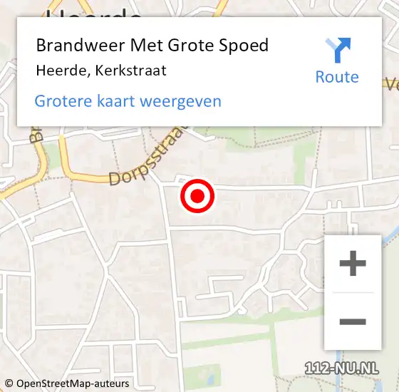 Locatie op kaart van de 112 melding: Brandweer Met Grote Spoed Naar Heerde, Kerkstraat op 13 augustus 2024 17:44