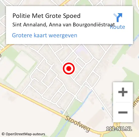 Locatie op kaart van de 112 melding: Politie Met Grote Spoed Naar Sint Annaland, Anna van Bourgondiëstraat op 13 augustus 2024 17:50