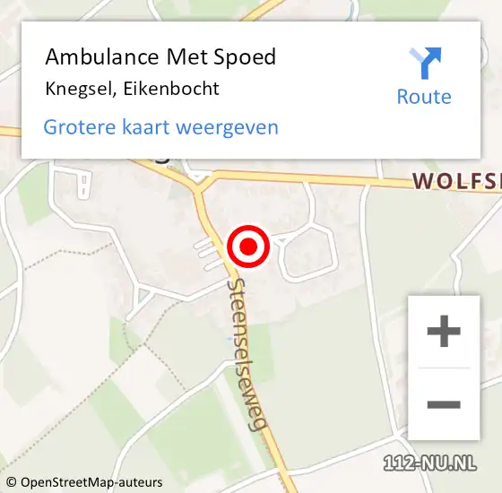 Locatie op kaart van de 112 melding: Ambulance Met Spoed Naar Knegsel, Eikenbocht op 16 oktober 2014 09:48