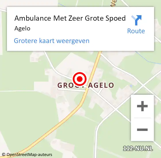 Locatie op kaart van de 112 melding: Ambulance Met Zeer Grote Spoed Naar Agelo op 13 augustus 2024 19:05