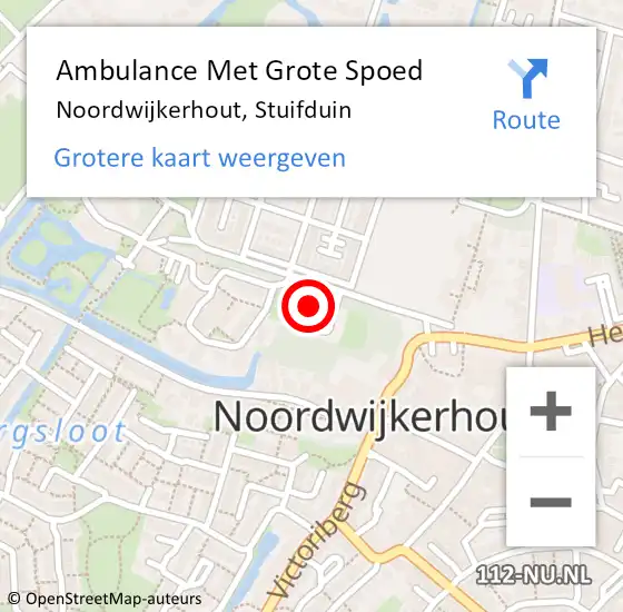 Locatie op kaart van de 112 melding: Ambulance Met Grote Spoed Naar Noordwijkerhout, Stuifduin op 13 augustus 2024 19:24