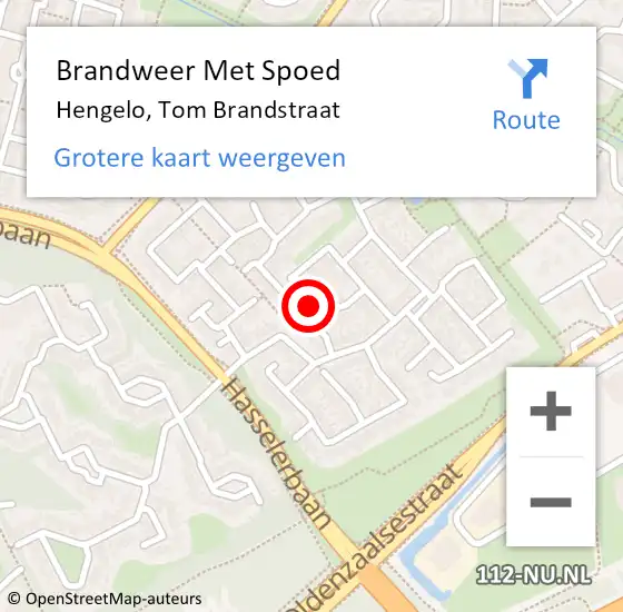 Locatie op kaart van de 112 melding: Brandweer Met Spoed Naar Hengelo, Tom Brandstraat op 13 augustus 2024 19:25