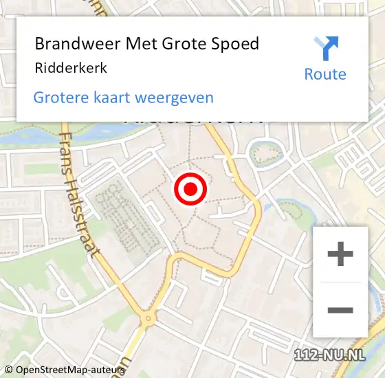 Locatie op kaart van de 112 melding: Brandweer Met Grote Spoed Naar Ridderkerk op 13 augustus 2024 19:32