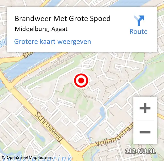 Locatie op kaart van de 112 melding: Brandweer Met Grote Spoed Naar Middelburg, Agaat op 13 augustus 2024 19:34