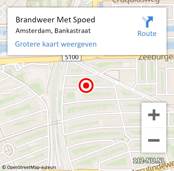 Locatie op kaart van de 112 melding: Brandweer Met Spoed Naar Amsterdam, Bankastraat op 13 augustus 2024 19:56