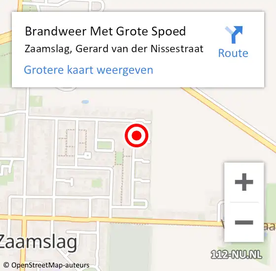 Locatie op kaart van de 112 melding: Brandweer Met Grote Spoed Naar Zaamslag, Gerard van der Nissestraat op 13 augustus 2024 19:56