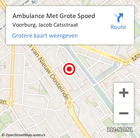 Locatie op kaart van de 112 melding: Ambulance Met Grote Spoed Naar Voorburg, Jacob Catsstraat op 13 augustus 2024 20:02