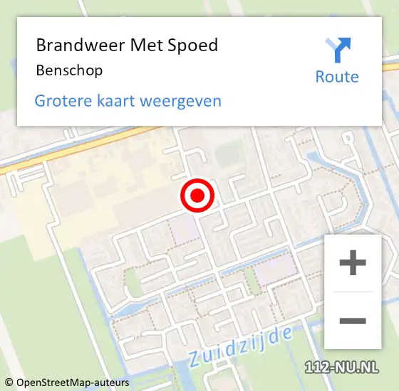 Locatie op kaart van de 112 melding: Brandweer Met Spoed Naar Benschop op 13 augustus 2024 20:14