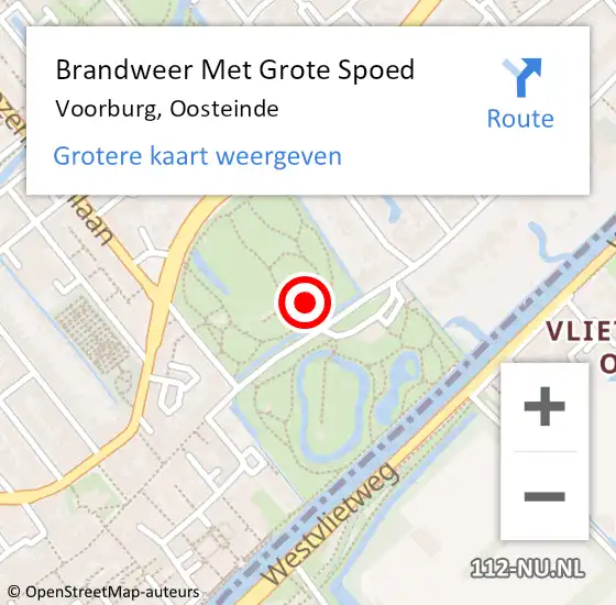 Locatie op kaart van de 112 melding: Brandweer Met Grote Spoed Naar Voorburg, Oosteinde op 13 augustus 2024 20:20