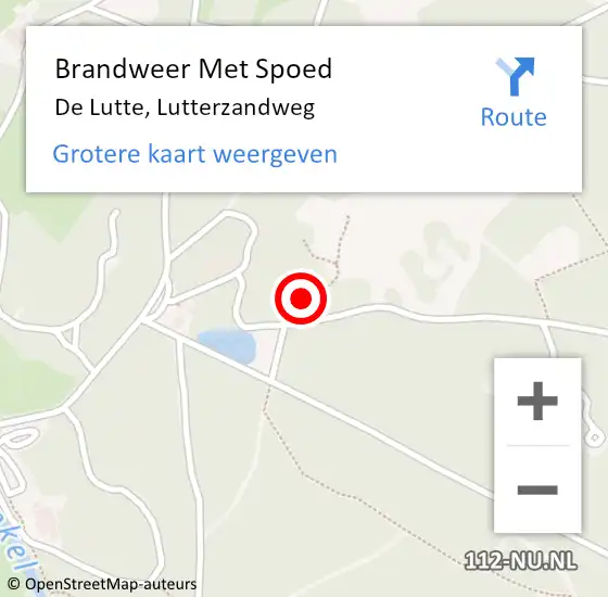 Locatie op kaart van de 112 melding: Brandweer Met Spoed Naar De Lutte, Lutterzandweg op 13 augustus 2024 20:36