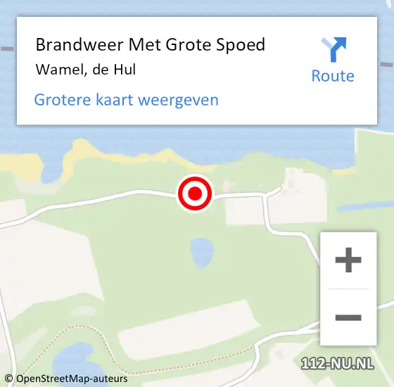 Locatie op kaart van de 112 melding: Brandweer Met Grote Spoed Naar Wamel, de Hul op 13 augustus 2024 21:02