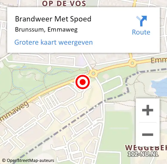 Locatie op kaart van de 112 melding: Brandweer Met Spoed Naar Brunssum, Emmaweg op 13 augustus 2024 21:09